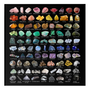 Crystal Collection Rainbow Rocks Geology Square Acrylic Print