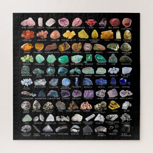 Crystal Collection Rainbow Rocks Geology Square Jigsaw Puzzle