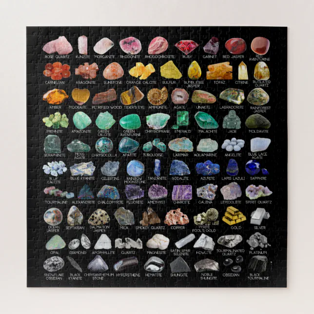 Jigsaw Puzzles Rocks Crystal Collection Rainbow Rocks Geology Square Jigsaw Puzzle | Zazzle