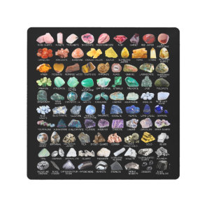 Crystal Collection Rainbow Rocks Geology Square Metal Print