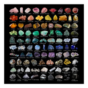 Crystal Collection Rainbow Rocks Geology Square Poster