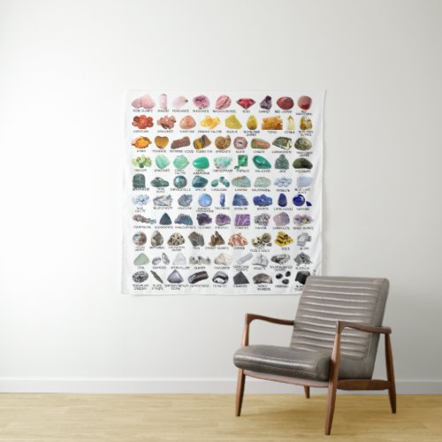 Crystal Collection Rainbow Rocks Square Tapestry