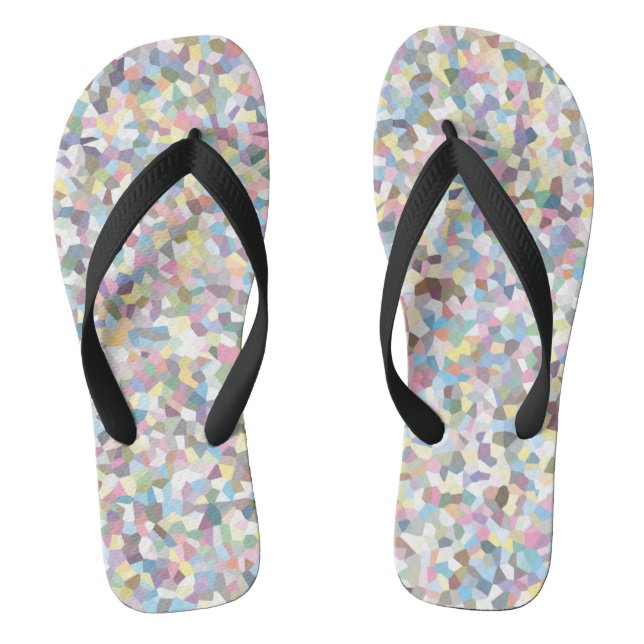 Crystal Colorful Pattern Flip Flops (Footbed)