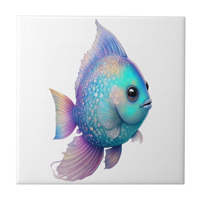 Crystal Colors Fish  Ceramic Tile (Front)