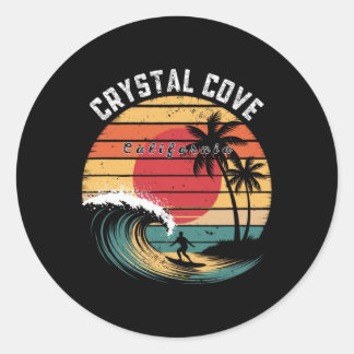 Crystal Cove State Park California Beach Surfing  Classic Round Sticker