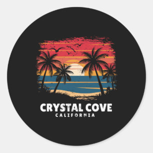 Crystal Cove State Park California Surfboarder Sou Classic Round Sticker