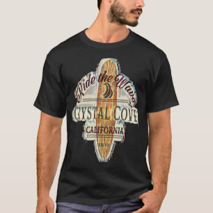 Crystal Cove Surfing Distressed Vintage Retro Surf T-Shirt
