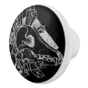 Crystal Coyote Inverted  Ceramic Knob