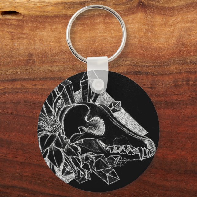 Crystal Coyote Inverted  Keychain (Front)