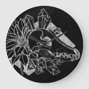 Crystal Coyote Inverted Large Clock