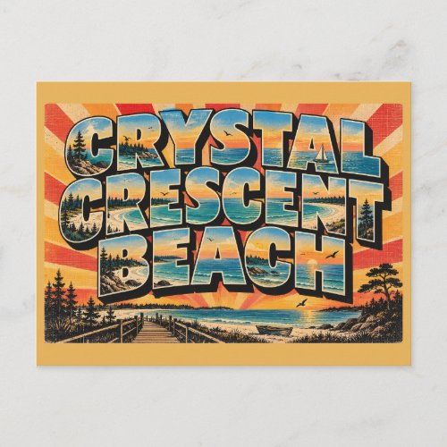 Crystal Crescent Beach NS White Sand Ocean Art Postcard