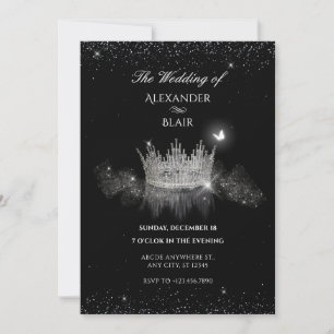 Crystal Crown Queen Flat Save The Date Card