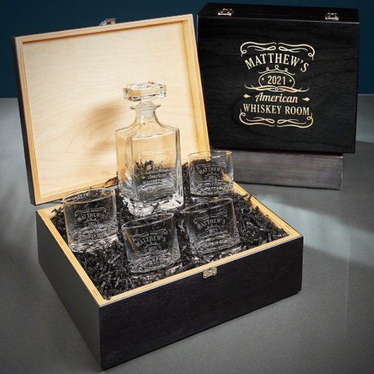 Crystal Decanter Set with Whiskey Glasses (Front)