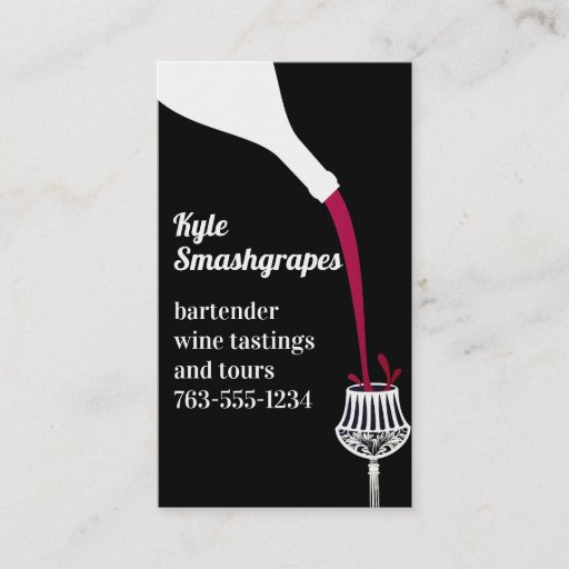Customizable crystal decorative wine glass pouring wine bottle business cards