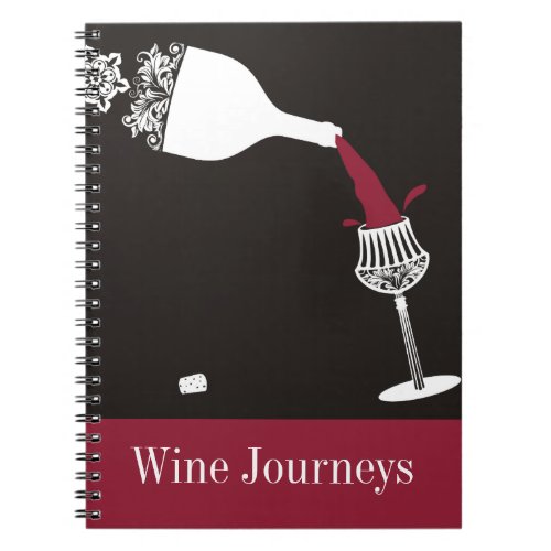 crystal decorative wine glass pouring wine bottle notebook