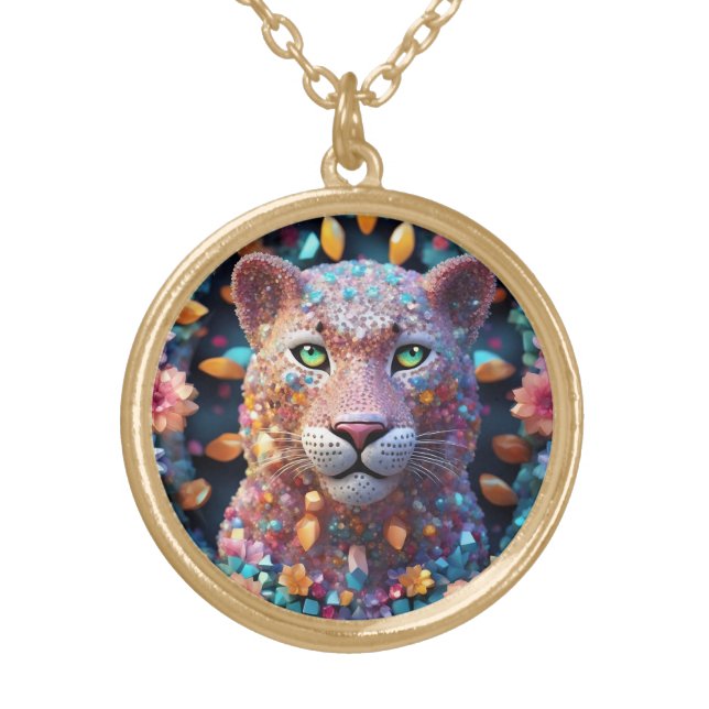 Crystal design Leopard - Necklace (Front)