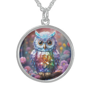 Crystal Design White Owl - Necklace