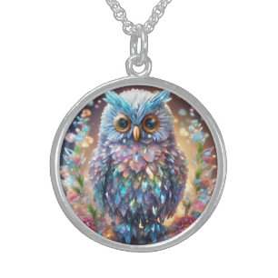 Crystal design White Owl - Necklace