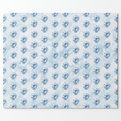 Crystal Diamond Blue Confetti Wrapping Paper