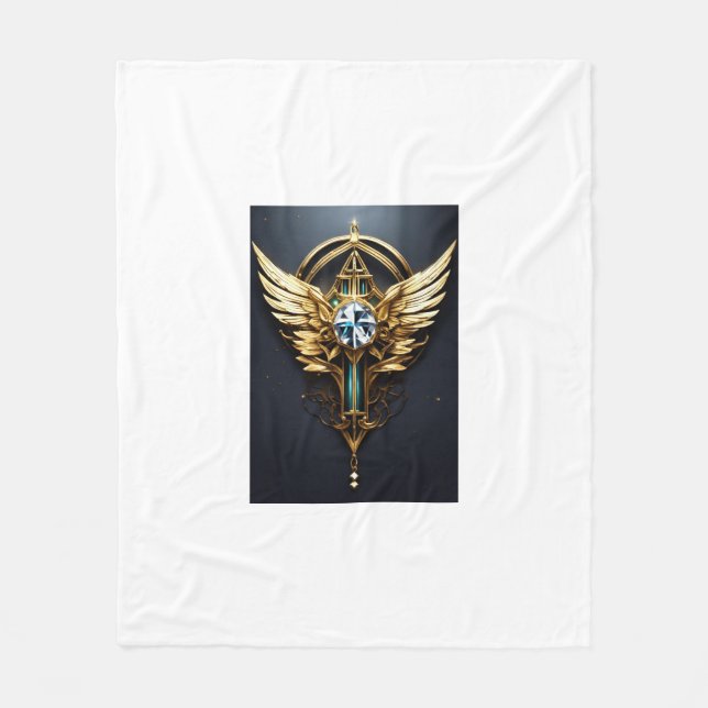 Crystal Diamond Eagle  Fleece Blanket (Front)