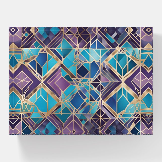 crystal diamonds abstract art paperweight (Front)