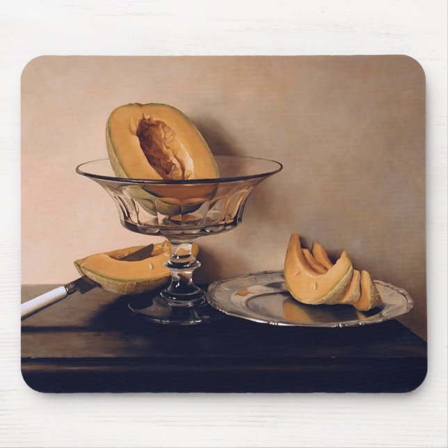 Crystal Dish with Melons by Mauro David Mouse Pad (Front)