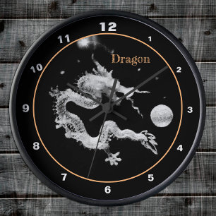 Crystal Dragon & Dragons Lore /Birth of the Dragon Round Clock