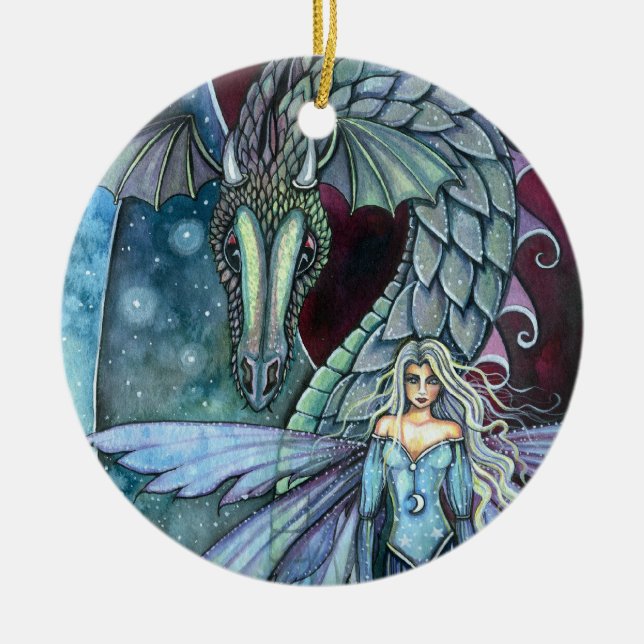 Crystal Dragon Ornament by Molly Harrison (Front)