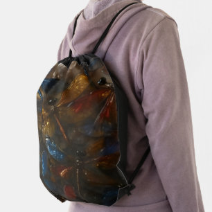 Crystal Dragonflies Drawstring Backpack