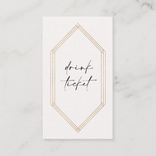 Crystal Drink Ticket Bar Token Wedding Card C100