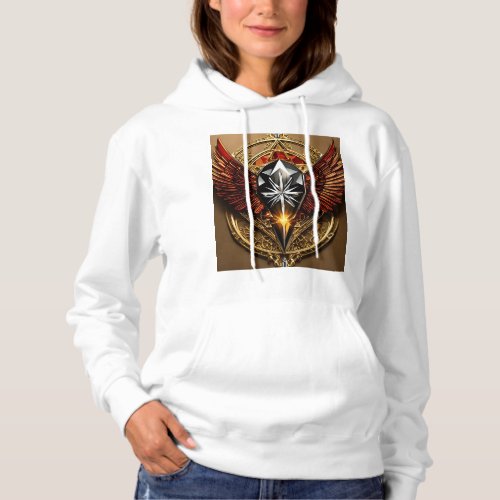Crystal Eagle Emblem Bold and Fearless T_Shirt De Hoodie