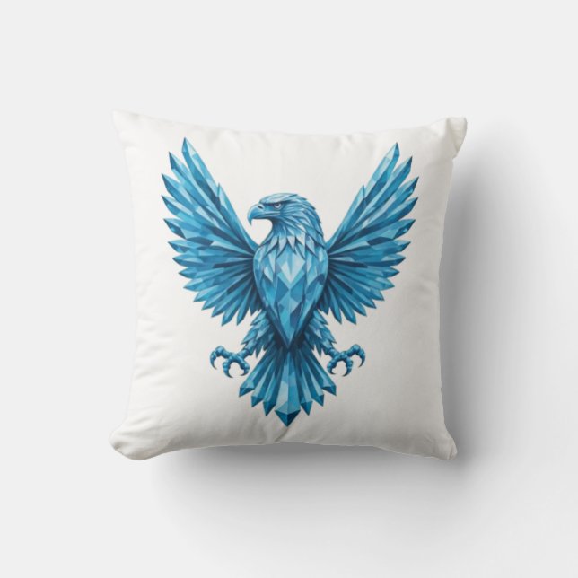 Crystal Eagle Emblem - Symbol of Freedom and Ambit Throw Pillow (Front)