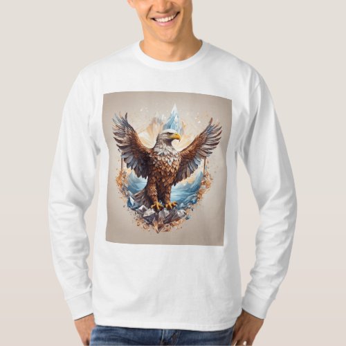 Crystal Eagle Embodying Independence and Strength T_Shirt