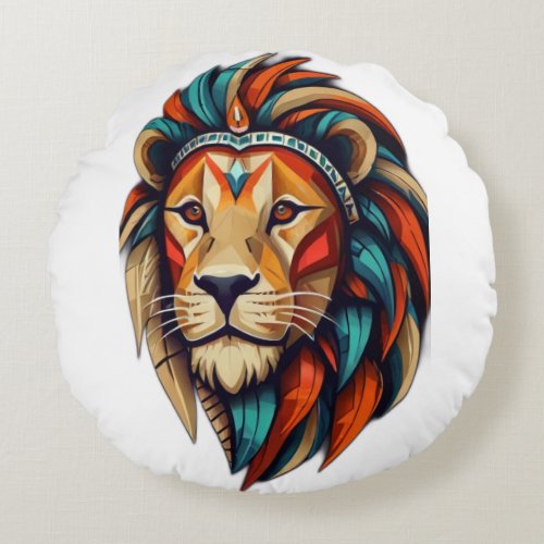 Crystal Eagle Threads Unleash Your Vision Round Pillow
