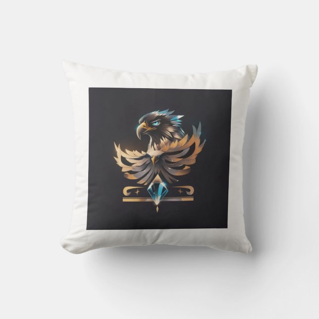 Crystal Eagle: Vision & Determination  Throw Pillow (Front)