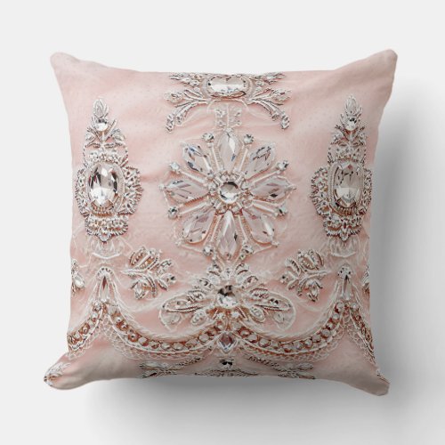 Crystal Embroidered Stylish Luxury Throw Pillow