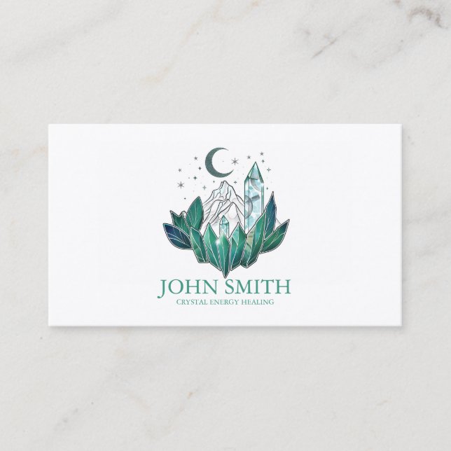 Crystal Energy Healer Chakra Spiritual Meditation Business Card (Front)