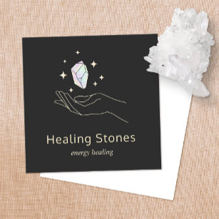 Crystal Energy Healer Iridescent Gemstone  Square Business Card