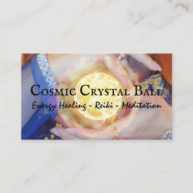 Crystal Energy Healing Reiki Magic Sun Ball Business Card