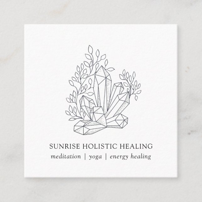 Crystal Energy Healing Wellness Business Card (Front)