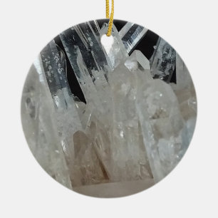 Crystal Energy Quartz Cluster Ceramic Ornament