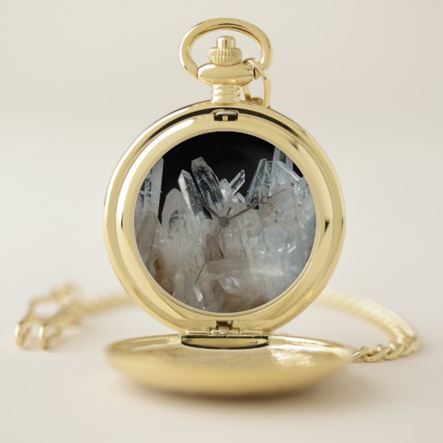 Crystal Energy Quartz Cluster Pocket Watch (Inside)