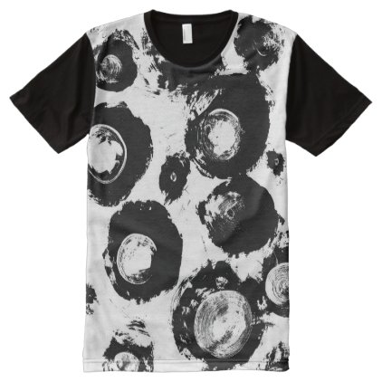 Crystal Eyes Hand-Painted Black And White All-Over-Print Shirt