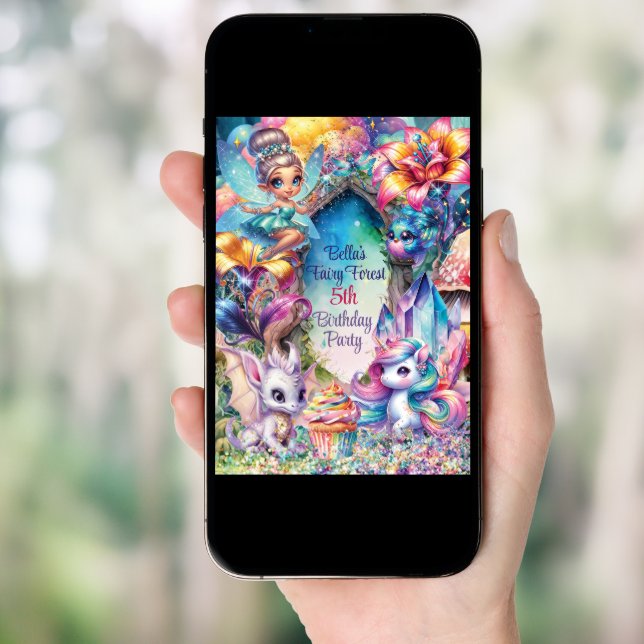 Crystal Fairy Forest Party Invitation (Front Digital)