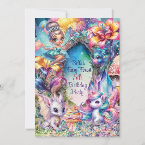 Crystal Fairy Forest Party Invitation