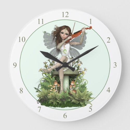 Crystal Fairy  Magic Violin Large Clock