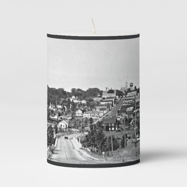 Crystal Falls, MI Pillar Candle (Front)