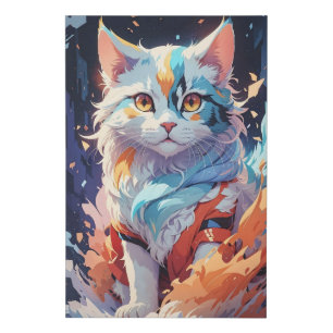 Crystal Fantasy Cat Artwork Faux Canvas Print