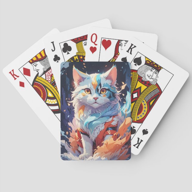 Crystal Fantasy Cat Artwork Poker Cards (Back)