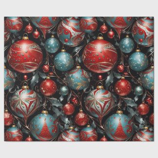 Crystal Festive Ornaments Wrapping Paper